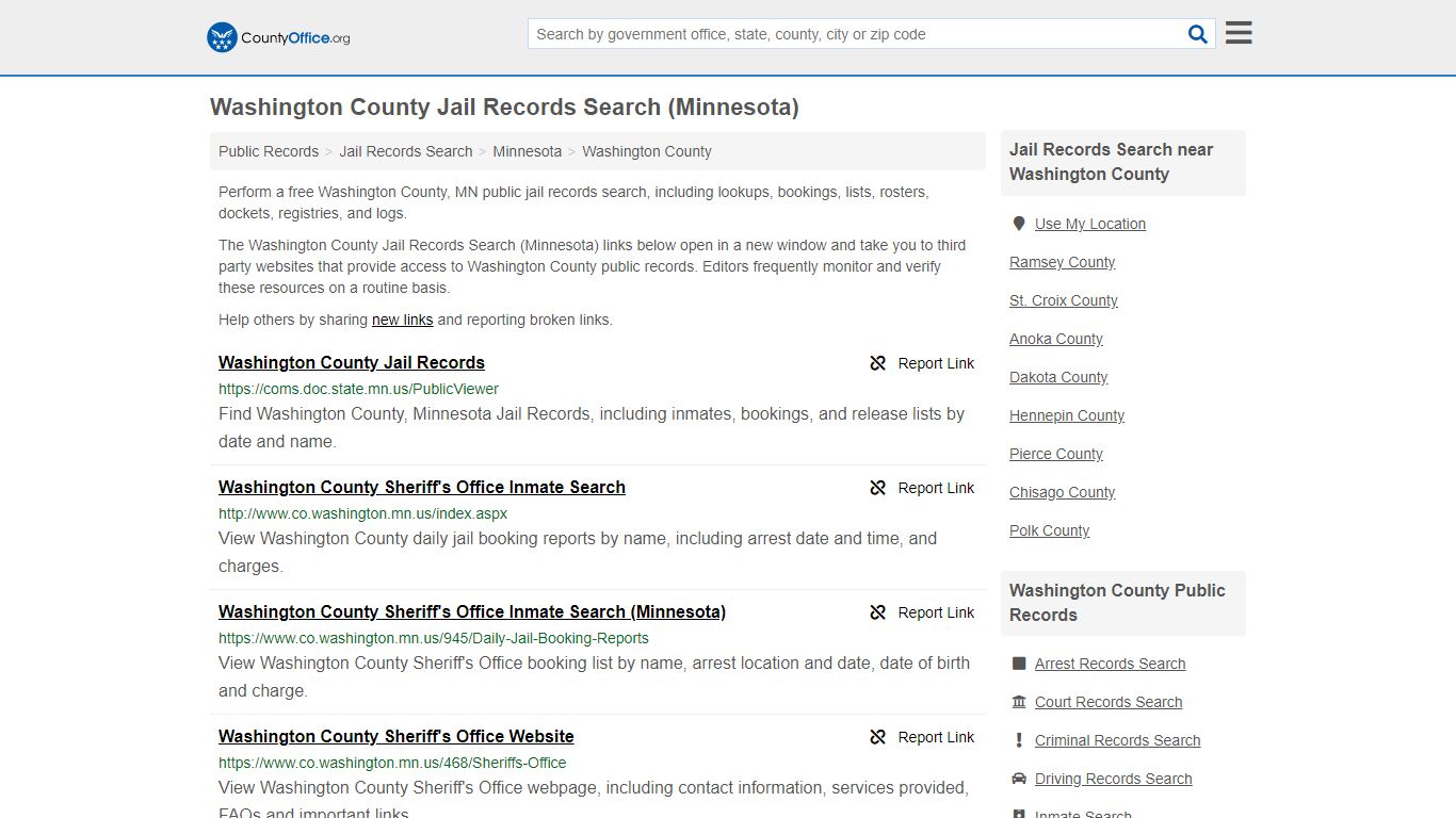 Jail Records Search - Washington County, MN (Jail Rosters ...