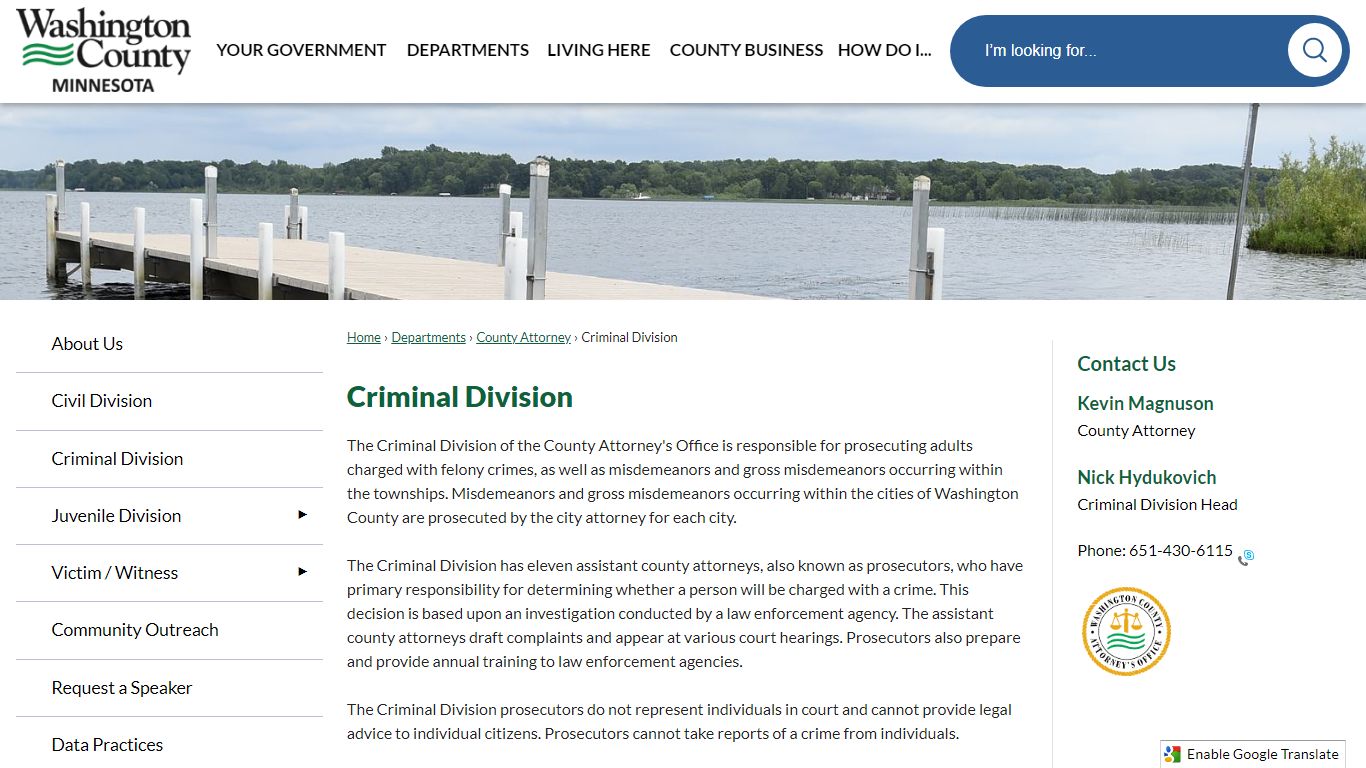 Criminal Division | Washington County, MN - Official Website